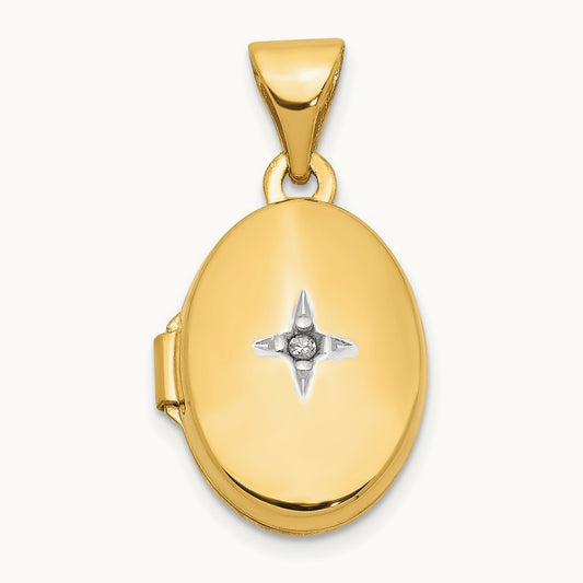 Diamond Oval Locket — 20.5mm