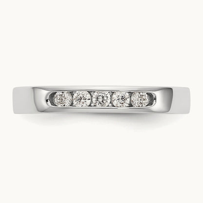 5-Stone Diamond Channel Band, 14K White Gold