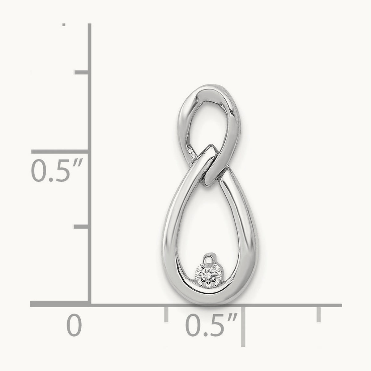 1/20ct. Diamond Teardrop Infinity Chain Slide, 14K White Gold
