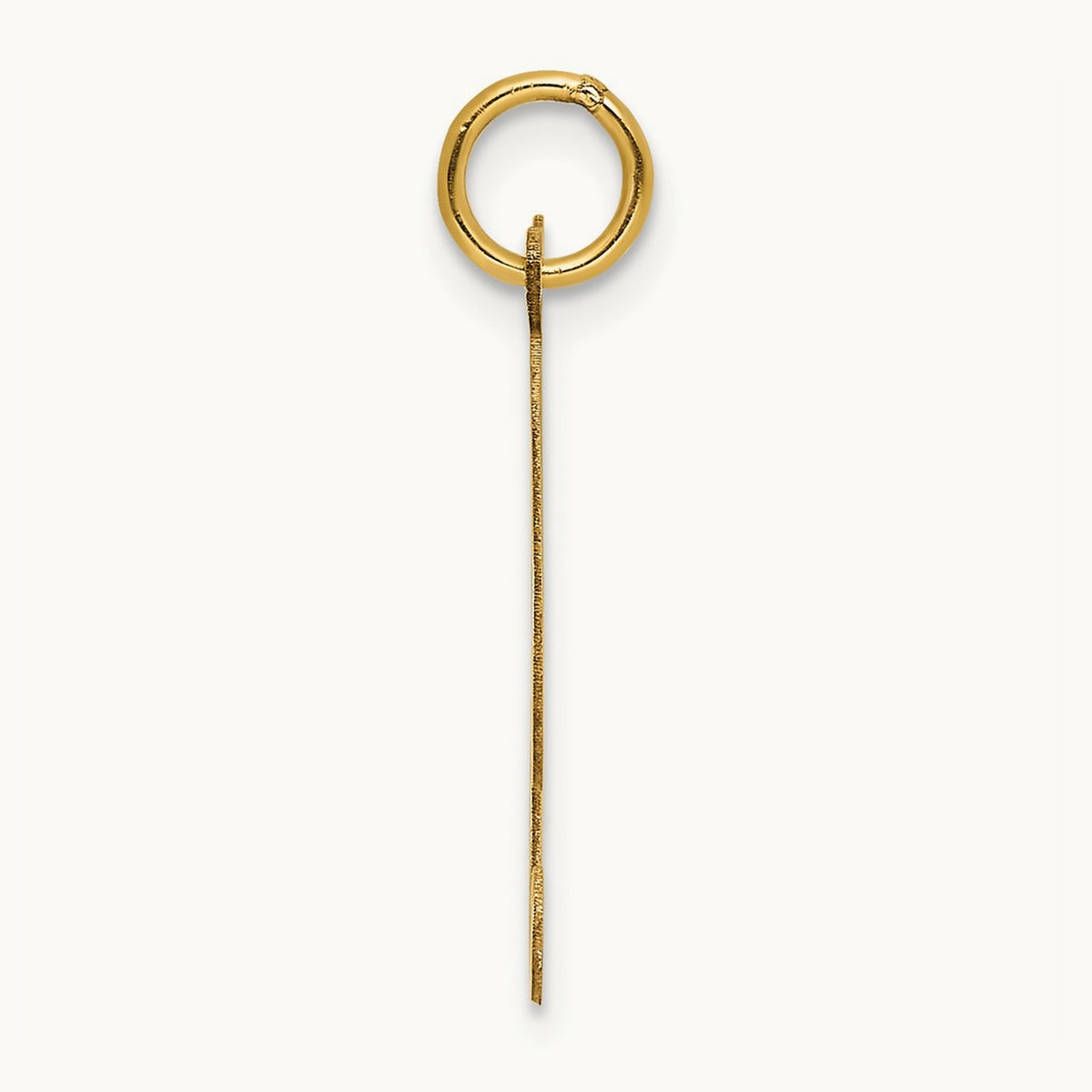 Large Fancy Script Initial Charm — 14K Yellow Gold, T