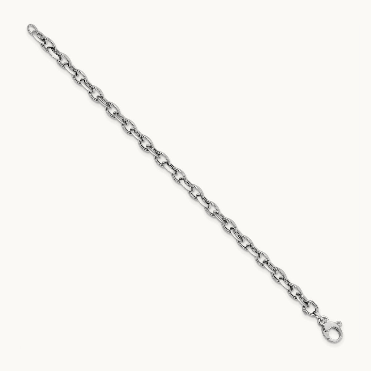 Polished Fancy Link Bracelet, 14K White