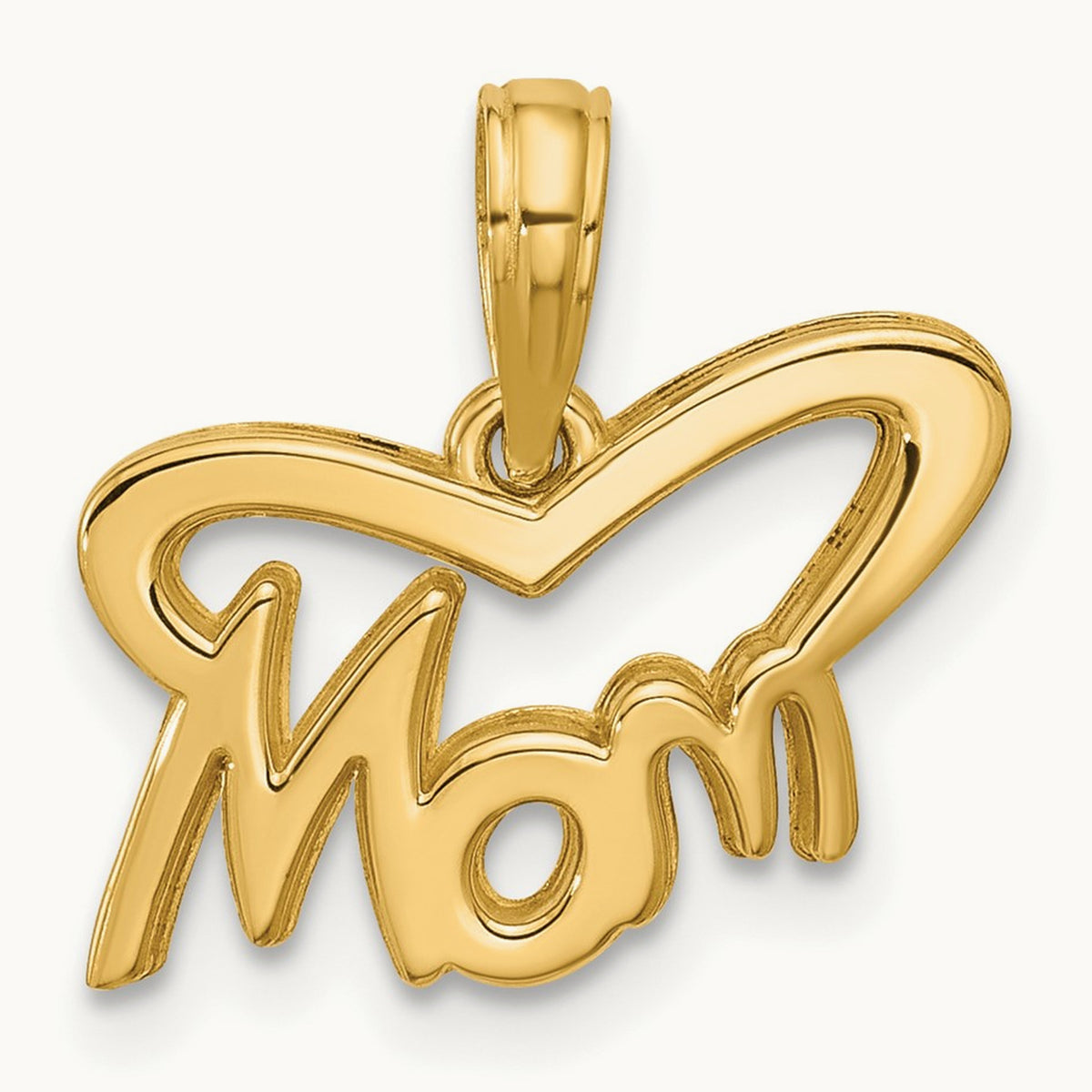 Polished Mom Pendant, 14K