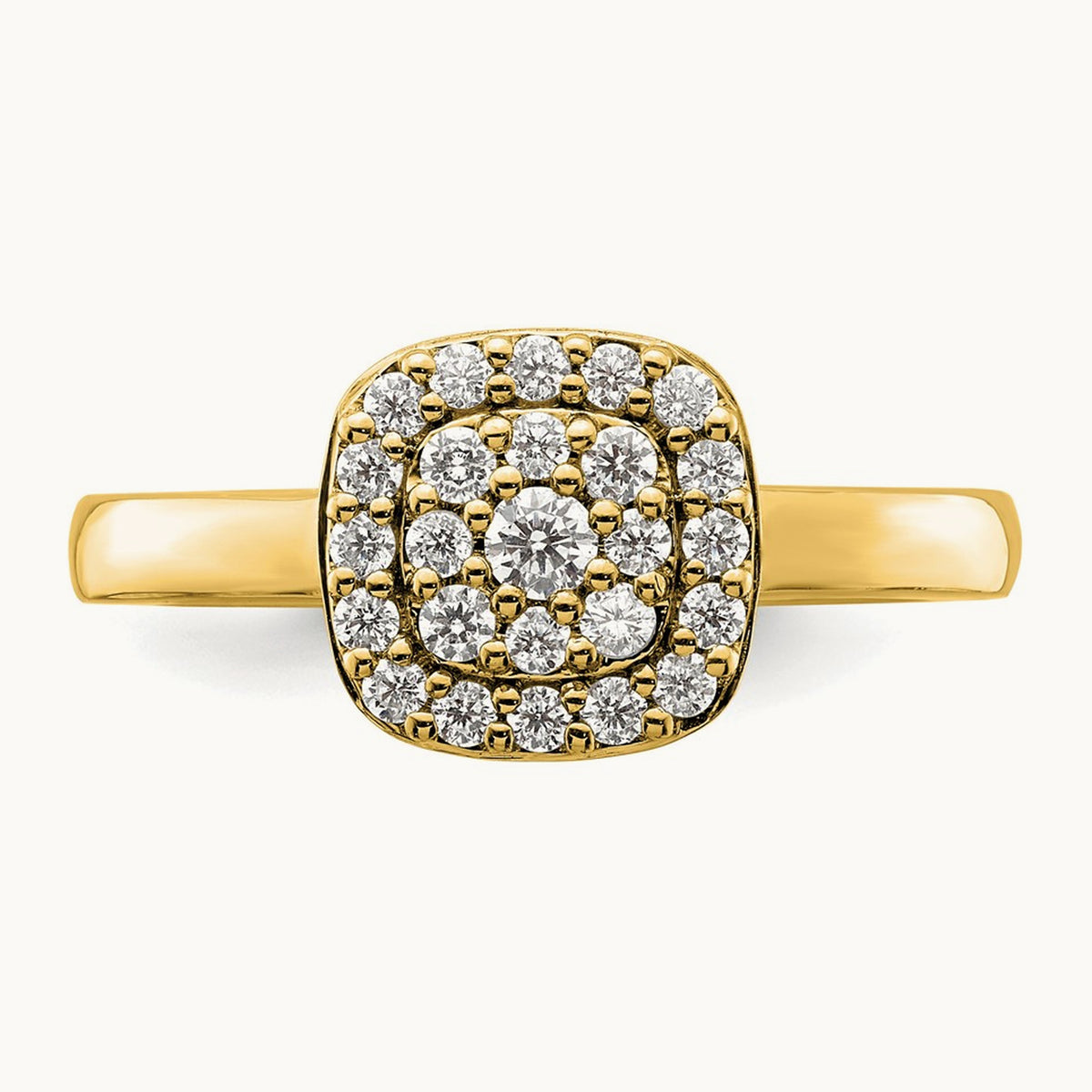 Square Halo Ring — 14K Yellow Gold, 7