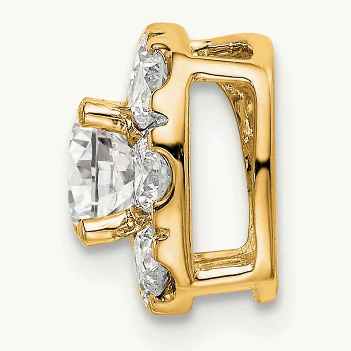 Cushion Halo Slide Pendant, 0.25-1.00 ct tw Lab-Grown Diamond — 1 ct, 14K Yellow Gold