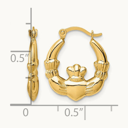 Claddagh Hoop Earrings, 14K