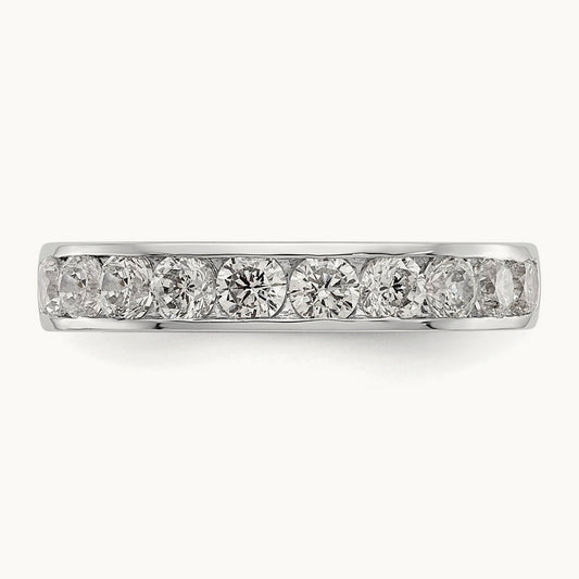 10-Stone Diamond Channel Band, 14K White Gold
