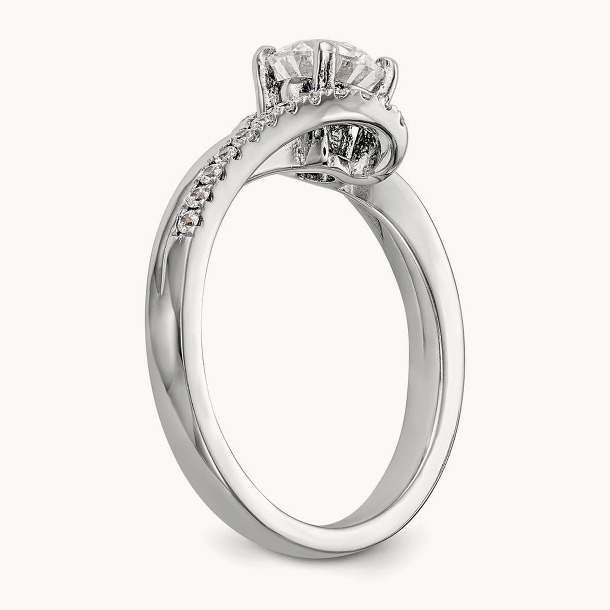 Round Semi-Mount Bypass Engagement Ring — 2/7 ct, 7