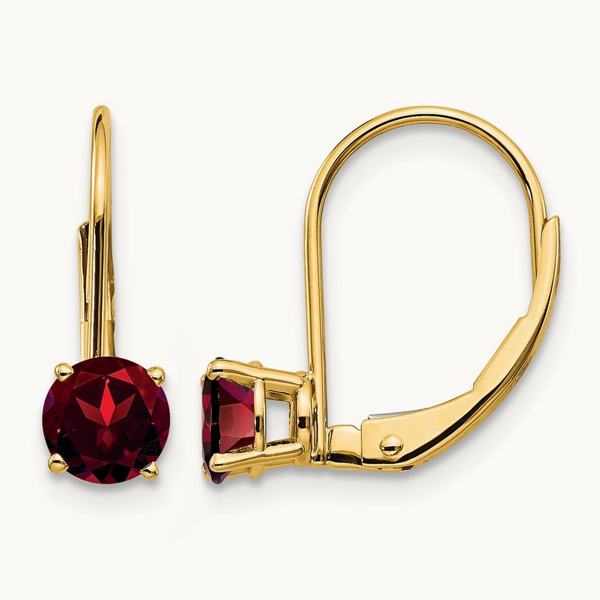 Garnet Leverback Earrings — photo set