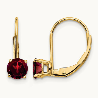 Garnet Leverback Earrings — photo set