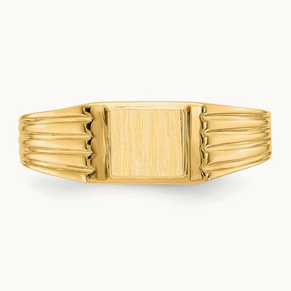 5.25x4. Open Back Signet Ring, 75mm, 14K