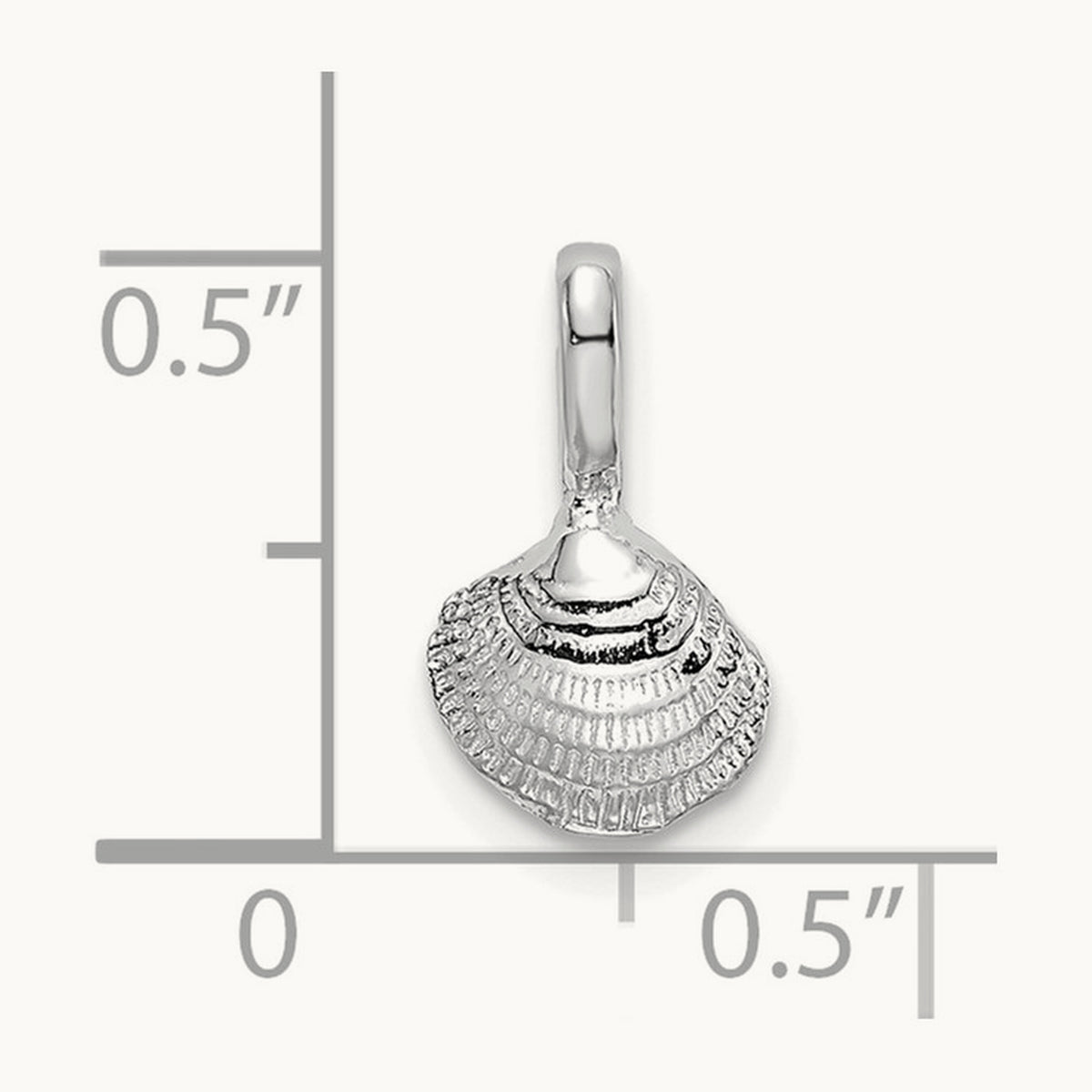 Mini Clam Shell Charm — 14K White Gold