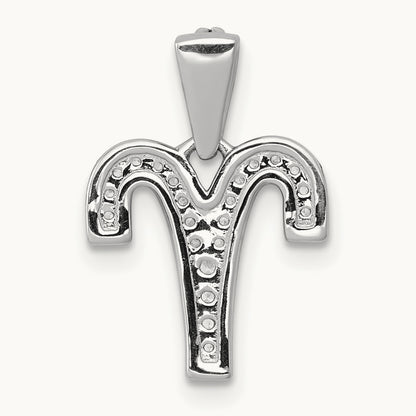 Diamond Aries Zodiac Pendant, 14K White Gold