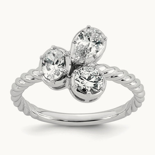 3 Stone Fashion Ring, 1.00 ct tw Lab-Grown Diamond