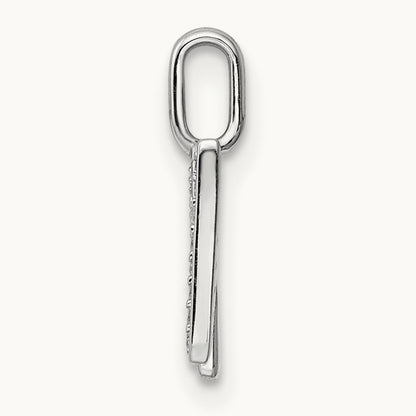 Diamond Letter N Initial Pendant, 14K White Gold