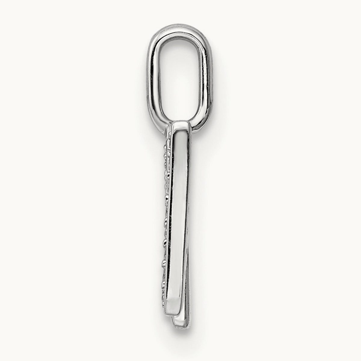 Diamond Letter N Initial Pendant, 14K White Gold