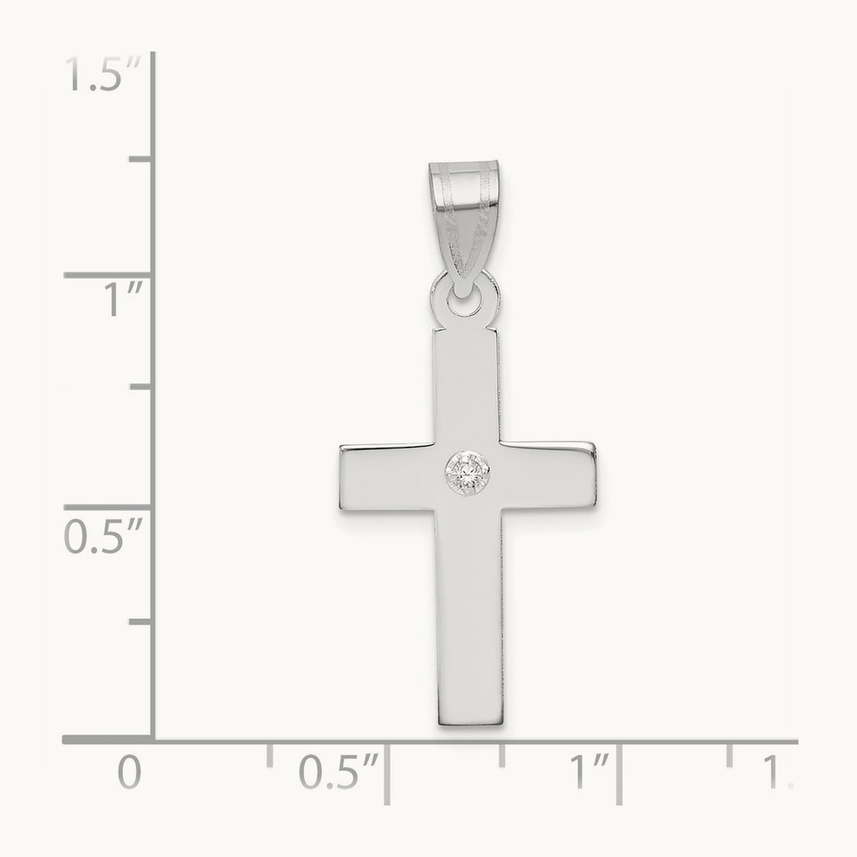 .02ct. Diamond Cross Pendant, 14K White Gold