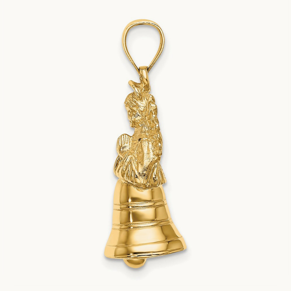3-D w/ Moveable Angel Charm, 14K