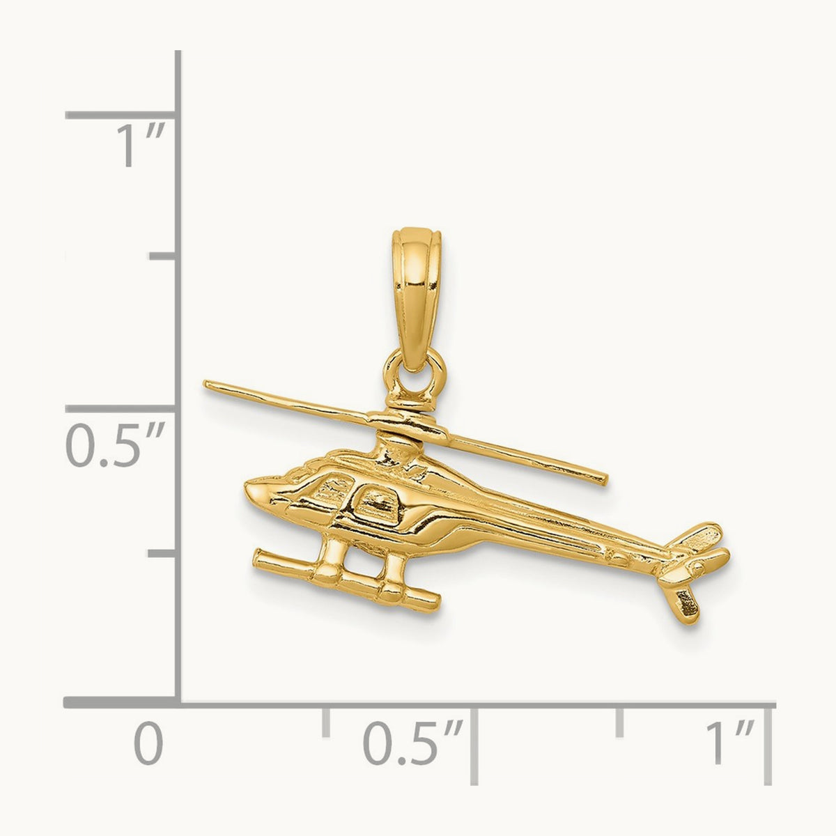3-D Moveable Helicopter Pendant, 14K