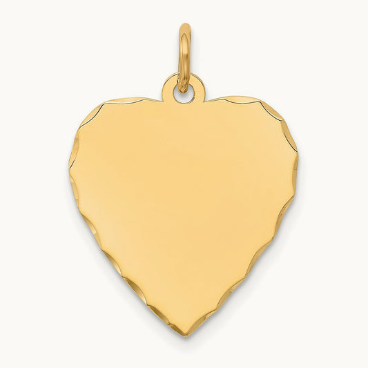Etched .013 Gauge Engravable Heart Disc Charm — 25mm
