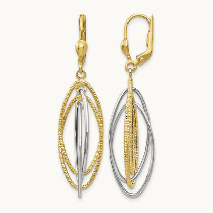 Textured and Polished Dangle Leverback Earrings — photo set