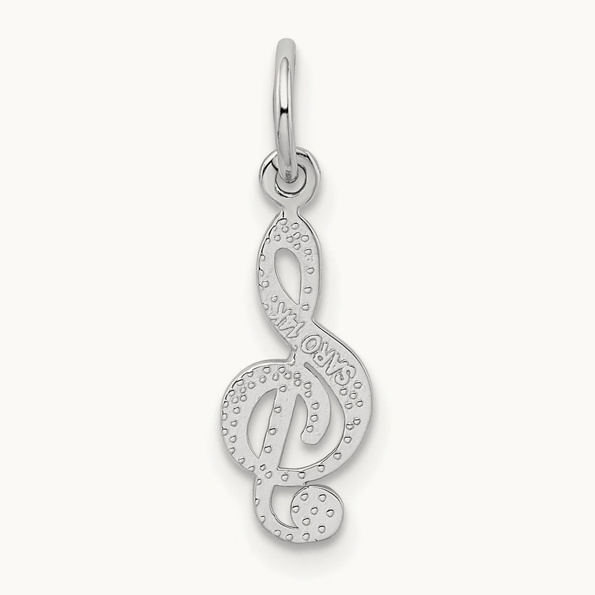 Treble Clef Charm — 14K White Gold