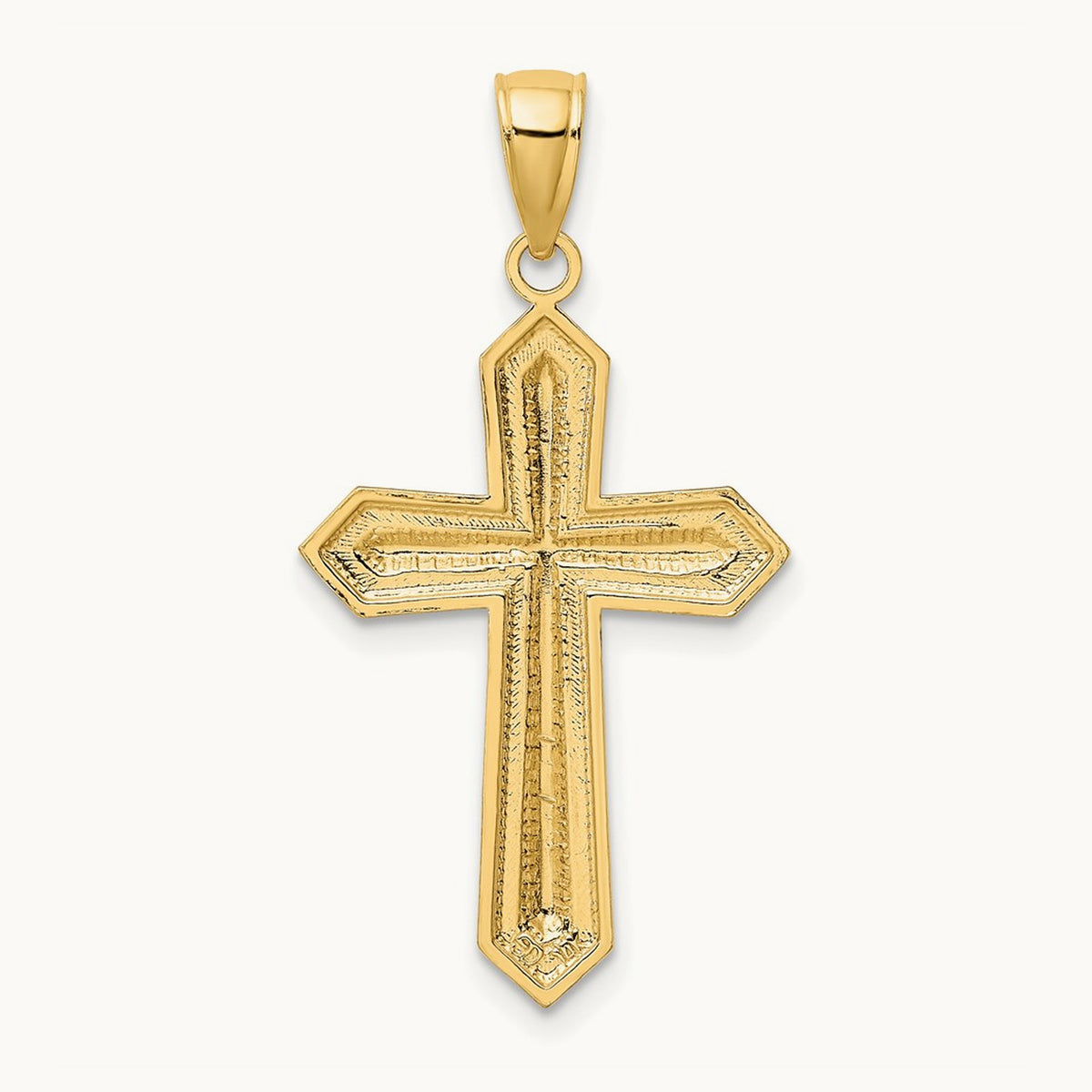 Center Cross Charm — 14K Yellow Gold & Rhodium