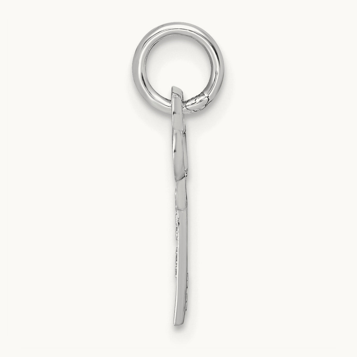 Key Initial Charm — 14K White Gold, B