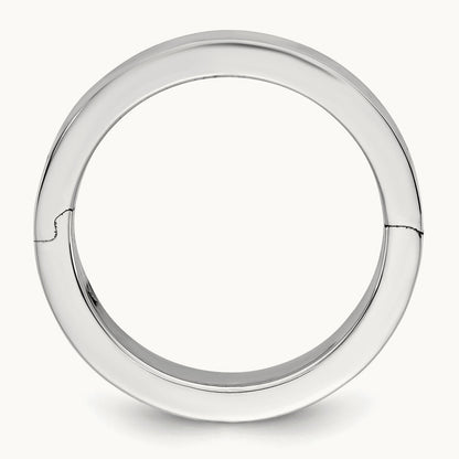CLIQ Hinged Flat Wedding Band, 6mm, 14K White Gold