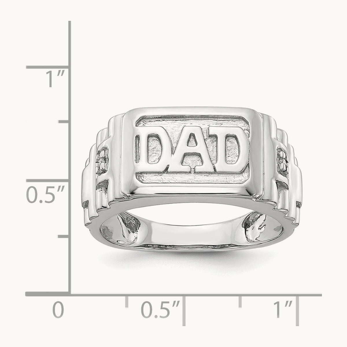 Diamond men's Ring, 14K Gold — 14K White Gold, 10