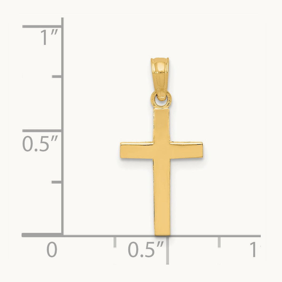 Beveled Cross Charm — 14K Yellow Gold, 22.8mm