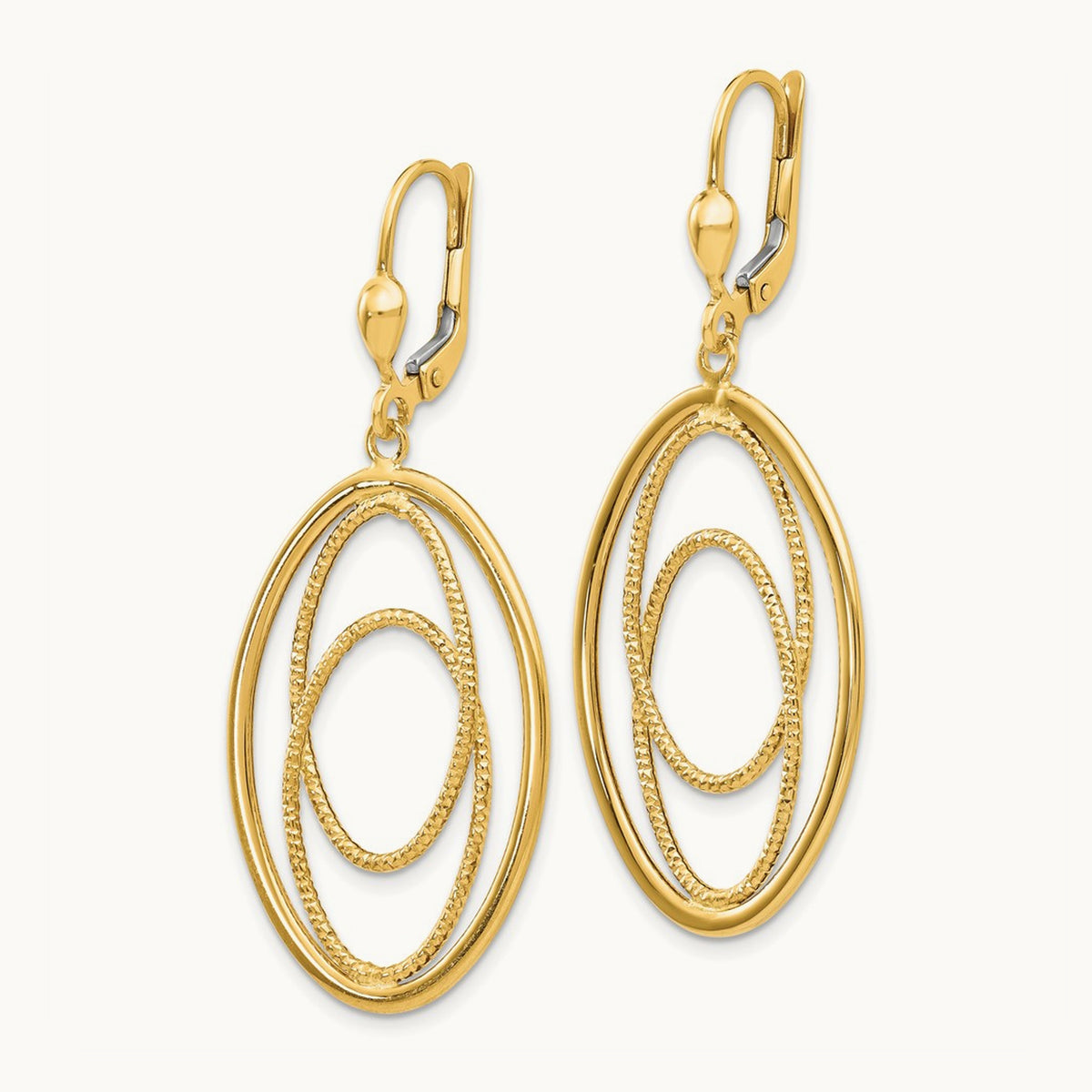 Textured and Polished Dangle Leverback Earrings — photo set