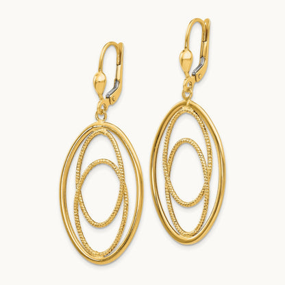 Textured and Polished Dangle Leverback Earrings — photo set