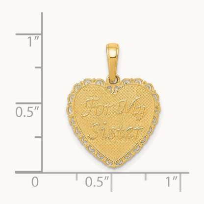 Reversible FOR MY SISTER-FRIENDS FOREVER Pendant, 14K