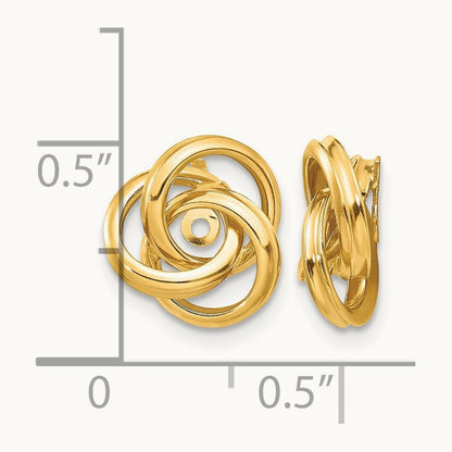 Polished Love Knot Earring Jackets — 14K Yellow Gold, 12mm