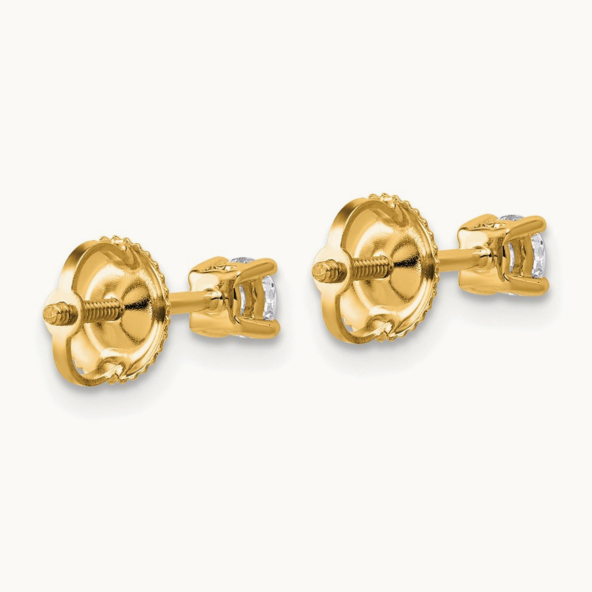 Lightweight Screwback Earrings, 0.25-4.00 ct tw Lab-Grown Diamond — 1/3 ct, 14K Yellow Gold