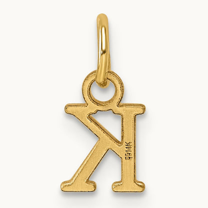 Cutout Letter K Initial Pendant, 14K Yellow Gold