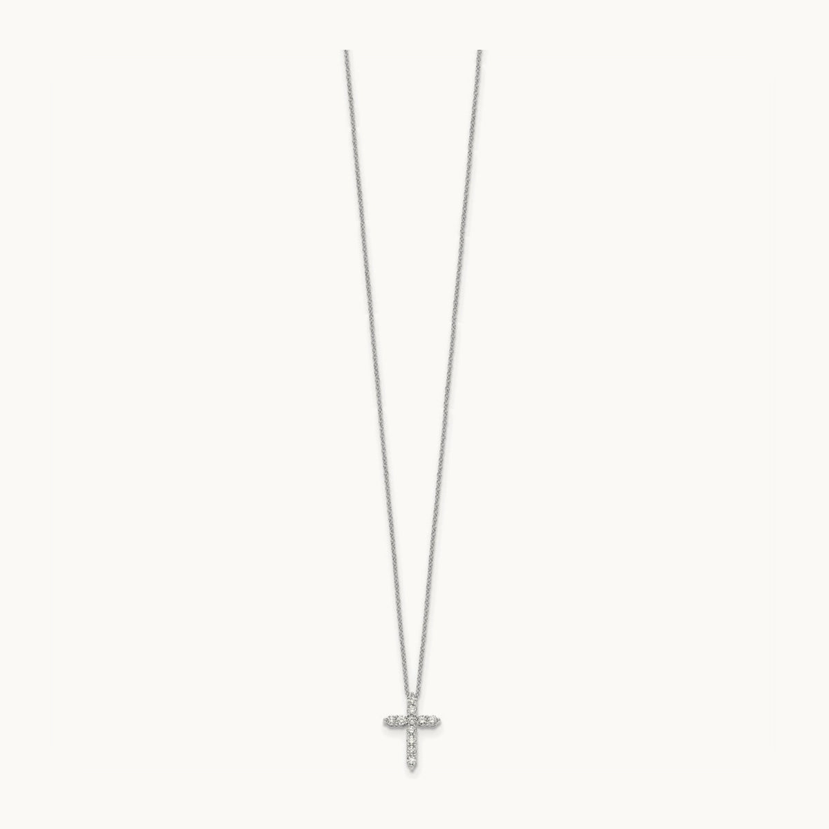 1/2ct Lab Grown Diamond VS/SI+ G+ Comp 18in Cross Pendant Necklace, 14K White Gold