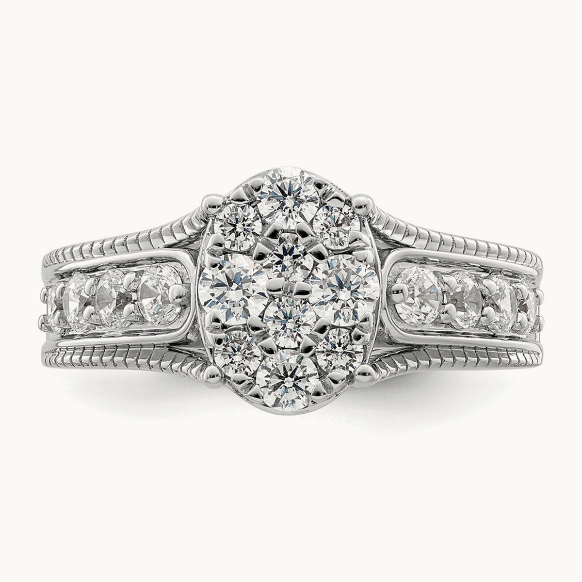 Cluster Engagement Ring, 1.00 ct tw Lab-Grown Diamond