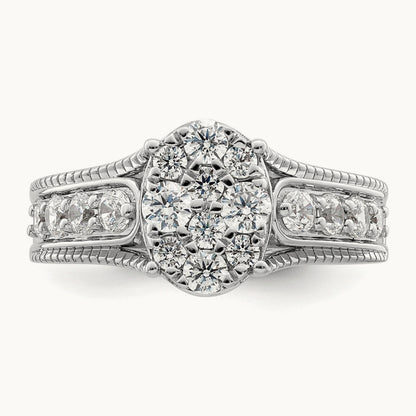 Cluster Engagement Ring, 1.00 ct tw Lab-Grown Diamond