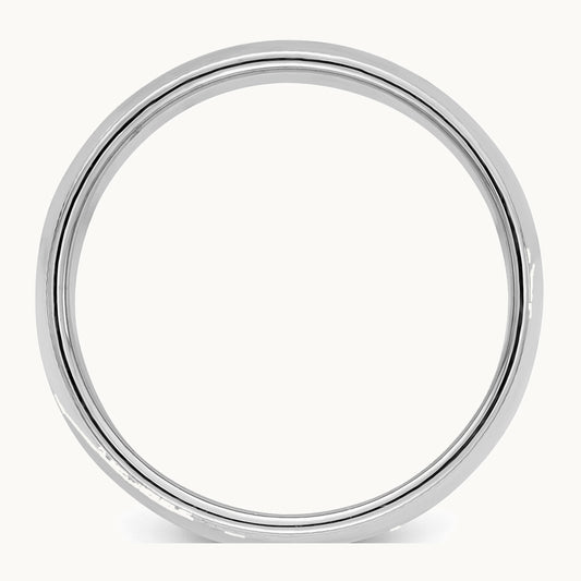 Sterling Silver Rhodium-plated 8mm Half Round Milgrain Band