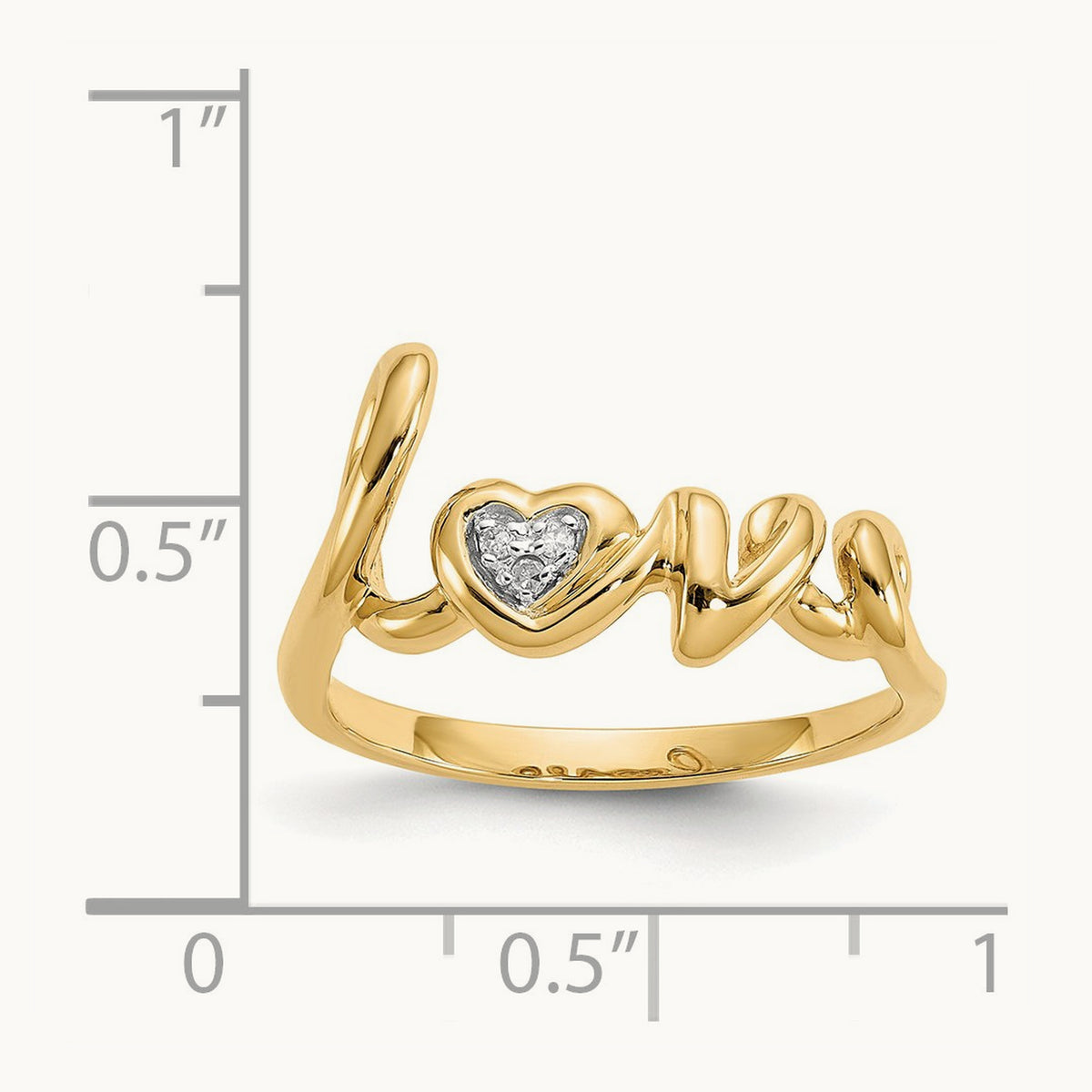 Diamond LOVE Ring, 14K