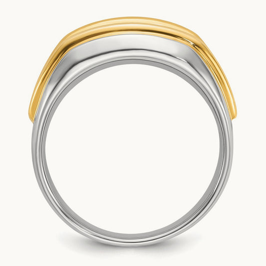 IBGoodman Men's Diamond Complete Ring, 14K Two-tone