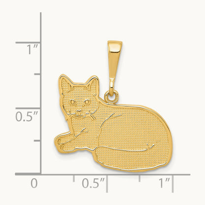 Russian Blue Cat Pendant, 14K