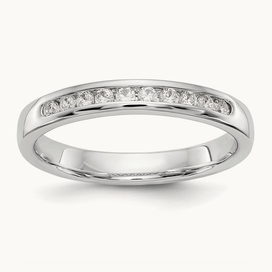 10-Stone Diamond Channel Band, 14K White Gold