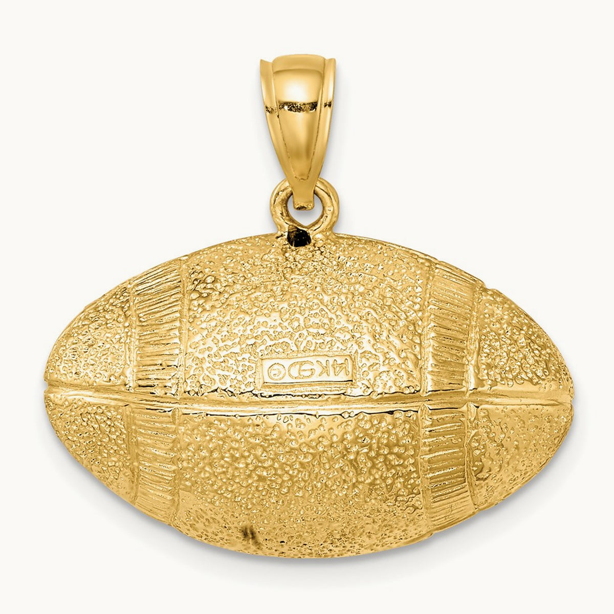 3-D Football Horizontal Pendant, 14K