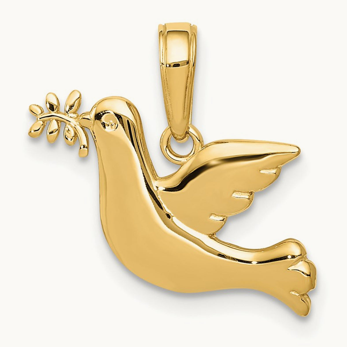 Polished Dove Charm, 14K
