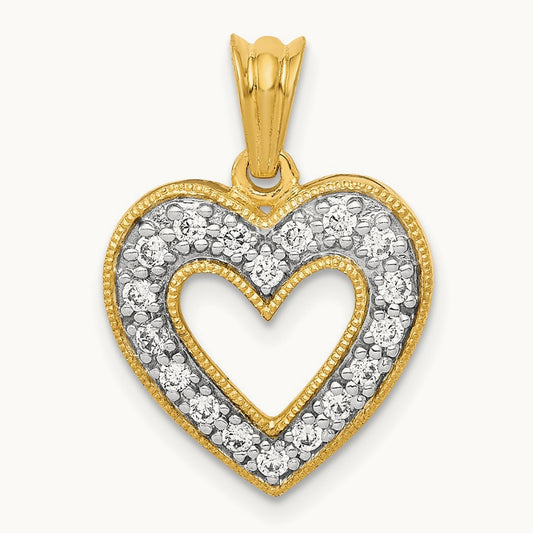 Heart Pendant, 0.25 ct tw Lab-Grown Diamond — 1/4 ct, 14K Yellow Gold