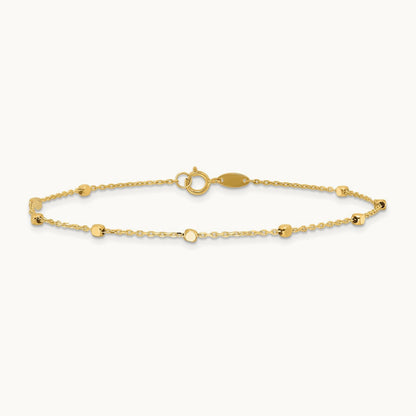 Polished Cube Stations Bracelet — 14K Yellow Gold