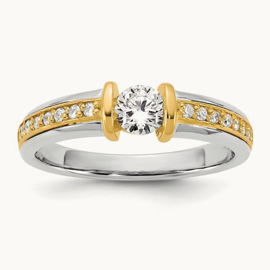 .5ct Ladies Diamond Wedding Band, 14K Two-tone