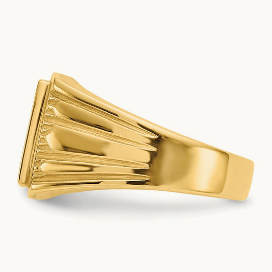 Open Back Mens Signet Ring — photo set